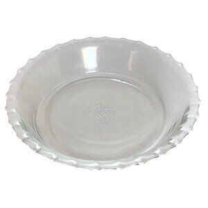 PYREX Clear Glass Mini Tart Pie Dish Model 206 6 Inch Made In USA Scalloped Edge